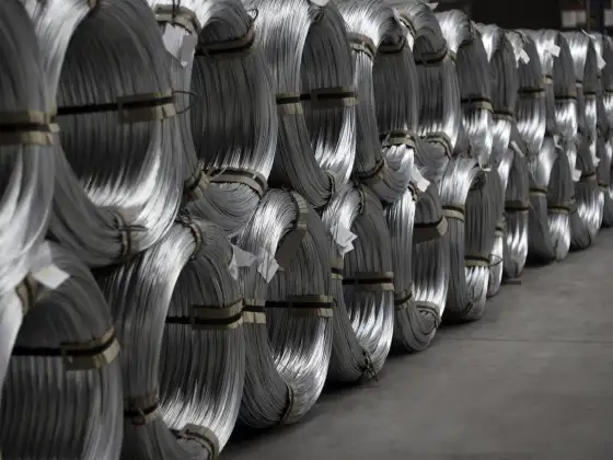 Coils of gray steel wire